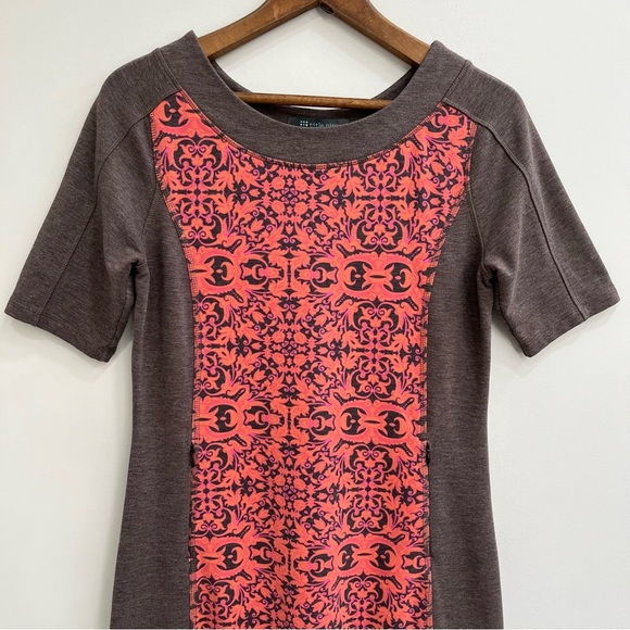 Title Nine Brown Orange Pink Patterned Dress Short Sleeve Activewear Outdoor - Picture 3 of 12
